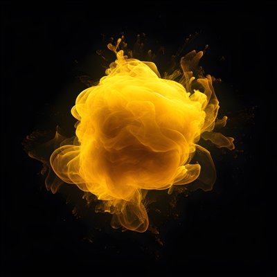 Gelber Energieklecks mit schwarzem Hintergrund 3 von Kurt Heppke