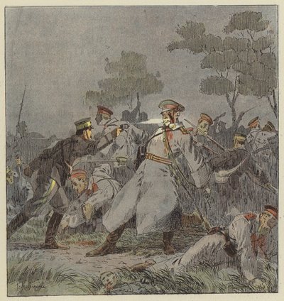 Nachtkampf bei Mo-Tien-Ling von L. Malespine