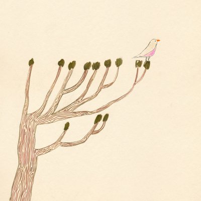 Vogel auf einem Baum, 2023 von Léa Le Pivert