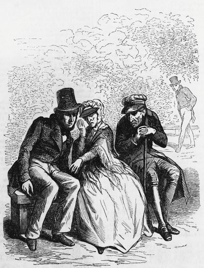 Illustration für Vater Goriot, Roman von Honoré de Balzac (1799-1850) aus der mehrbändigen Sammlung mit dem Titel Menschliche Komödie, Gravur von Laisne von Laisne Laisne