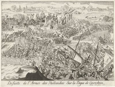 Kampf um den Kauwensteinse Deich, 1585 von Lamberecht Causé