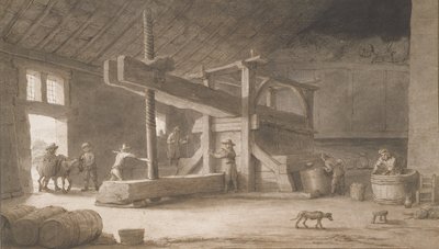Weinpresse von Monsieur Dittyl, außerhalb von Nantes, um 1670 von Lambert Doomer