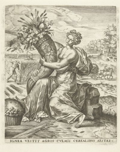 Sommer: Ceres mit einem Füllhorn von Lambert Lombard