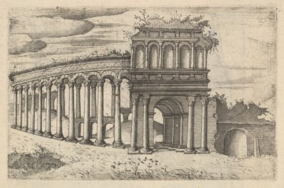Das Amphitheater in Bordeaux [Teatrum Bordeos, Transitorium Caesaris], aus der Serie 
