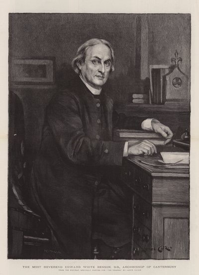 Der Hochwürdigste Edward White Benson, DD, Erzbischof von Canterbury (Gravur) von Lance Calkin