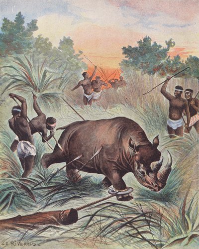 Nashornjagd in Afrika von Laurence Louise Le Riverend