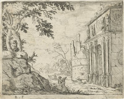 Zeichner bei den Ruinen eines Triumphbogens von Laurens Barata