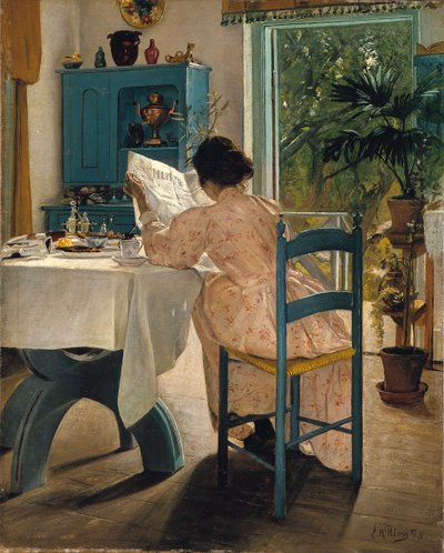 Frühstück mit der Morgenzeitung, 1898 von Laurits Andersen Ring
