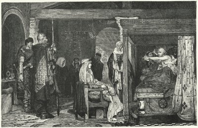 Königin Fredegund am Sterbebett von Bischof Praetextatus, 586 von Lawrence Alma Tadema