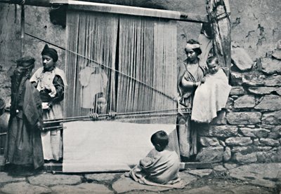 Kabylische Weber und einheimischer Webstuhl, Nordalgerien, 1912 von Legrand