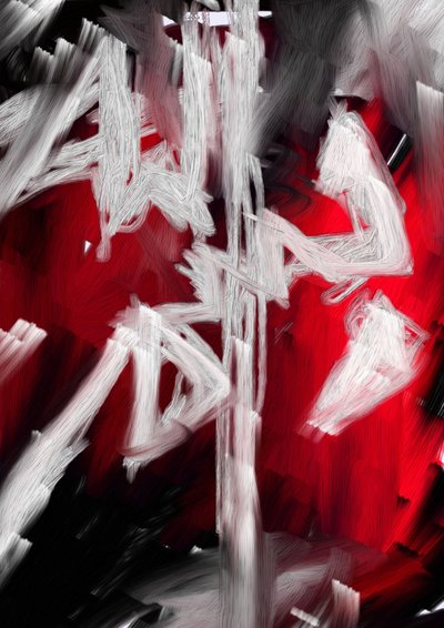 Fette rote abstrakte Striche von Lembayung senja studio [Vintage Poster]