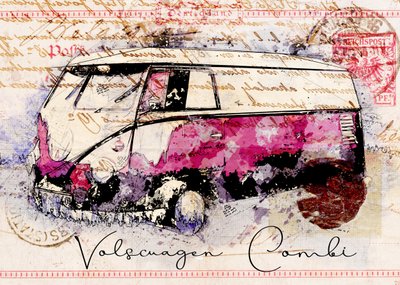 Träumerischer Kombi-Van-Kunst von Lembayung senja studio [Vintage Poster]
