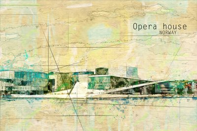 Oslo Opernhaus Norwegen von Lembayung senja studio [Vintage Poster]