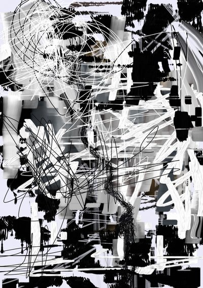 Städtisches Chaos-Abstrakt von Lembayung senja studio [Vintage Poster]