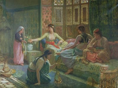 Innenansicht eines Harems, ca. 1865 von Leon Auguste Adolphe Belly