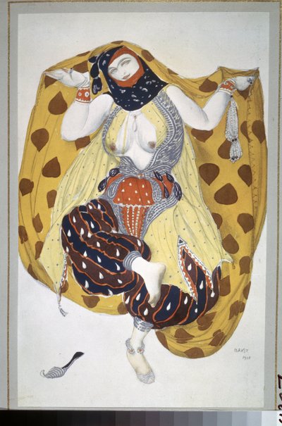 Odaliske, Kostümentwurf für das Ballett Scheherazade von N. Rimski-Korsakow von Leon Bakst