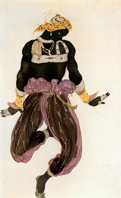 Der "silberne" Schwarze, Kostümentwurf von Leon Bakst