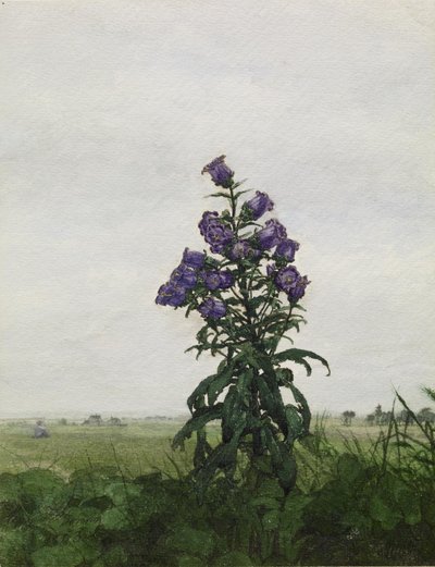 Glockenblume vor einer Landschaft von Léon Bonvin