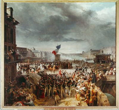 Die Pariser Nationalgarde zieht zur Armee am Rhein von Léon Cogniet
