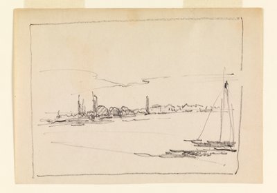 Landschaft mit Segelboot von Leon Dabo