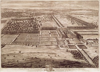 Ansicht von Temple Newsam House von Osten, graviert von Jan Kip, 1702 von Leonard (after) Knyff