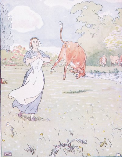Hier Mutter, rief er, im Inneren der roten Kuh von Leonard Leslie Brooke