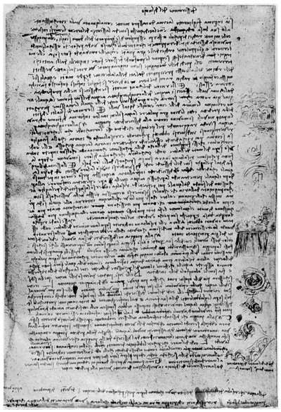 Beschreibung der großen Flut, spätes 15. Jahrhundert oder frühes 16. Jahrhundert von Leonardo da Vinci