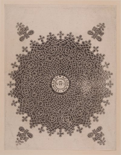 Runde mit Flechtwerk und Knoten. Das Emblem der "Academia Leonardi" in Mailand von Leonardo da Vinci