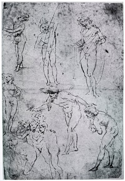 Studien für Die Anbetung der Könige, 15. Jahrhundert, 1954 von Leonardo da Vinci