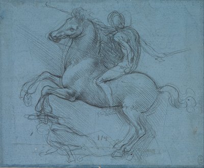 Studie für ein Reitermonument (recto) von Leonardo da Vinci