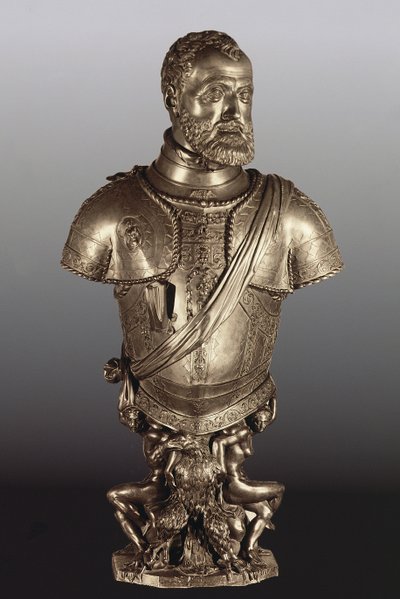 Porträtbüste des Heiligen Römischen Kaisers Karl V. (1500-58) von Leone Leoni