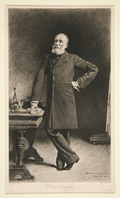 Porträt von Pierre Puvis de Chavannes von Leopold Flameng