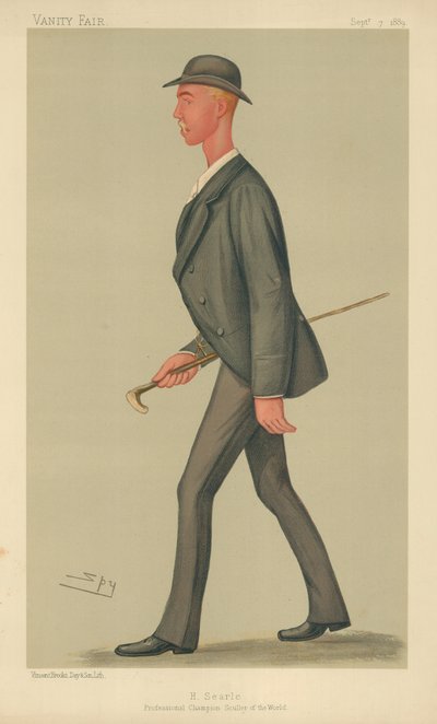Henry Searle, professioneller Weltmeister im Rudern, 7. September 1889, Vanity Fair Karikatur von Leslie Matthew Ward