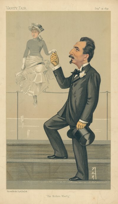 M Jan Van Beers, Der Moderne Wiertz, 12. September 1891, Vanity Fair Karikatur von Leslie Matthew Ward