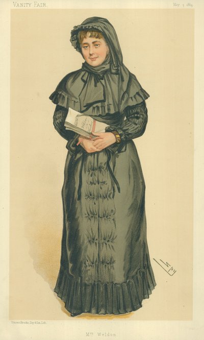 Mrs. Georgina Weldon, Mrs. Weldon, 3. Mai 1884, Vanity Fair Karikatur von Leslie Matthew Ward
