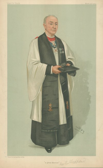 Der Reverend Edgar Sheppard, ein großer Trauungspriester, 24. März 1904, Vanity Fair Karikatur von Leslie Matthew Ward