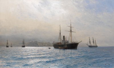 Russisches Schiff am Eingang zur Bosporusstraße nach dem Russisch-Türkischen Krieg von 1877-1878 von Lev Felixovich Lagorio