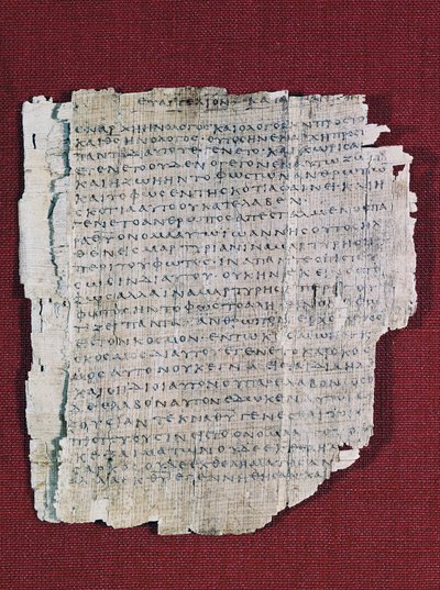 66 oder Bodmer II Papyrus, ca. 200, nahezu vollständiger Kodex des Johannesevangeliums auf Griechisch, Bodmer Bibliothek, Genf, Schweiz von Unbekannt Unbekannt
