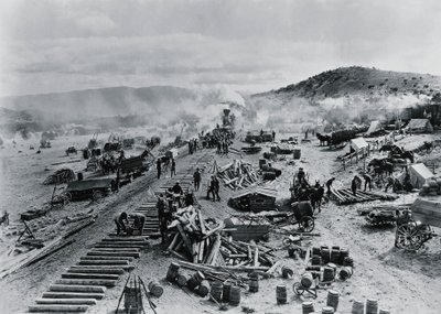 Bau der Eisenbahnlinie in den westlichen Territorien, USA von Unbekannt Unbekannt