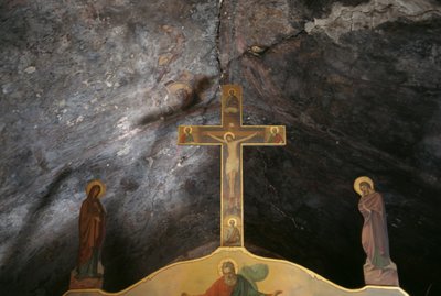 Kruzifix in der Kirche Agios Mamas, Kantanos, Kreta, Griechenland von Unbekannt Unbekannt