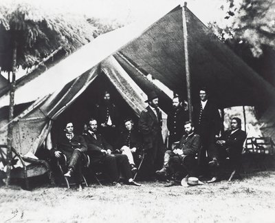 General Ulysses Grant und sein Stab in City Point, Sommer 1864, Amerikanischer Bürgerkrieg, USA von Unbekannt Unbekannt