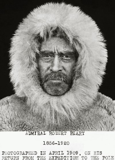 Der amerikanische Entdecker Robert Edwin Peary (1856-1920) fotografiert im April 1909 nach seiner Expedition zum Nordpol von Unbekannt Unbekannt