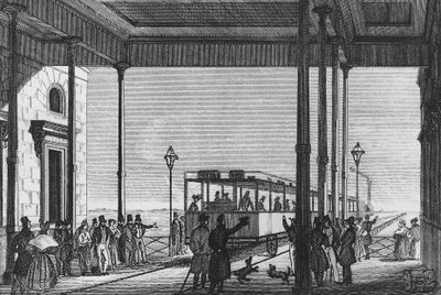 Zug verlässt den Bahnhof Venezia Santa Lucia, Venedig, Italien von Unbekannt Unbekannt