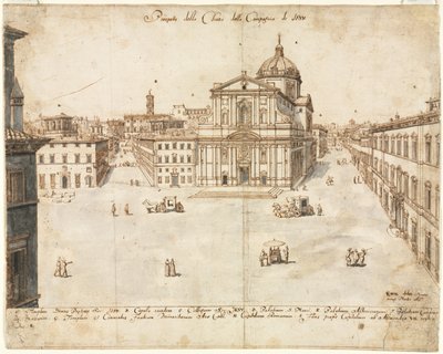 Achtzehn Ansichten von Rom: Die Kirche des Gesù von Lievin Cruyl