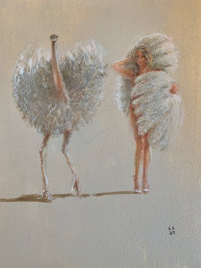 Weißes Straußenballett von Lincoln Seligman