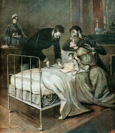Doktor Emile Roux impft ein Kind von Lionel Noel Royer