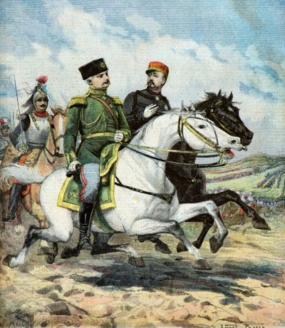 Französischer General Saussier und russischer General Dragomiroff von Lionel Noel Royer