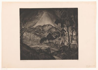 Hügellandschaft mit Industrie von Lodewijk Schelfhout (signed by artist)