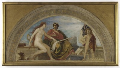 Skizze für den Salon des Lettres im Pariser Rathaus: Die Geschichte sammelt die Lehren der Vergangenheit, ca. 1890 von Léon Pierre Urbain Bourgeois