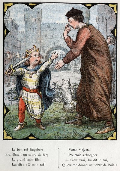 Illustration von Lorenz Frolich (1820-1908) für das Volkslied „Der gute König Dagobert“. Ausgabe J. Hetzel. Um 1880 von Lorens Frolich